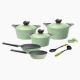 Neoflam / Aluminium ( Aeni Cookware Set 10 Pieces + Gift/Green )