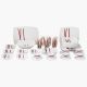Oxford Red White Dinnerware Set, 44 Pieces