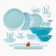 Fantasia Torquoise Dinnerware Set, 70 Pieces