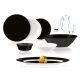 Black & White Dinnerware Set, 46 Pieces